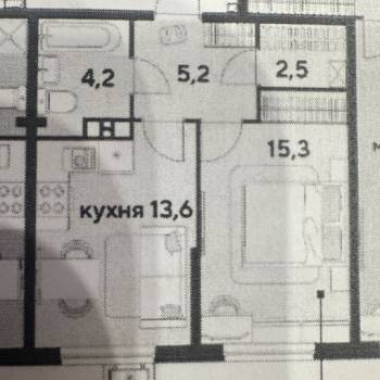 Сдается 1-комнатная квартира, 40 м²