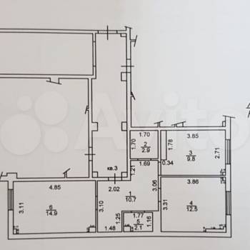 Продается 3-х комнатная квартира, 55 м²