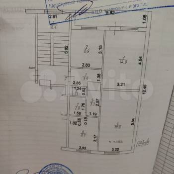 Продается 3-х комнатная квартира, 62 м²