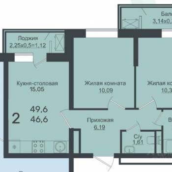 Сдается Многокомнатная квартира, 61 м²