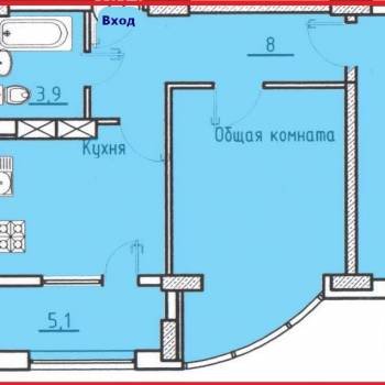 Продается 2-х комнатная квартира, 56,3 м²