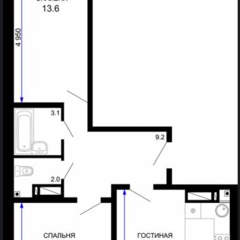 Продается 2-х комнатная квартира, 75 м²