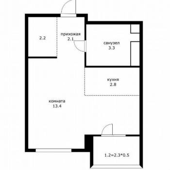 Продается 1-комнатная квартира, 23,4 м²