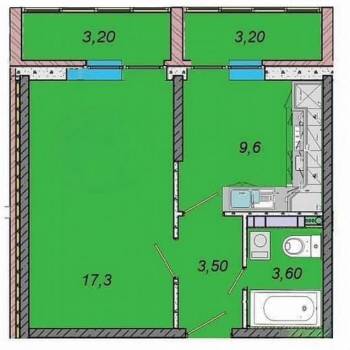 Продается 1-комнатная квартира, 40 м²