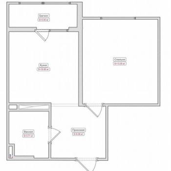 Продается 1-комнатная квартира, 34,5 м²
