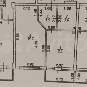 Продается 1-комнатная квартира, 32,1 м²