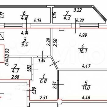 Продается 2-х комнатная квартира, 56 м²