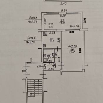 Продается 2-х комнатная квартира, 42,4 м²