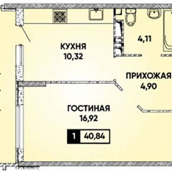 Сдается 1-комнатная квартира, 40 м²