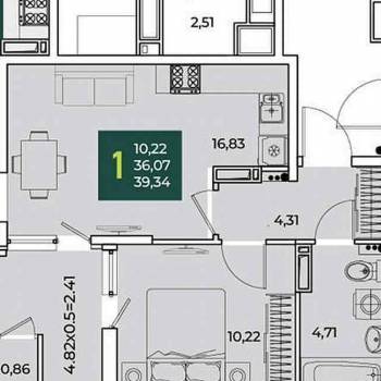 Сдается 1-комнатная квартира, 40 м²