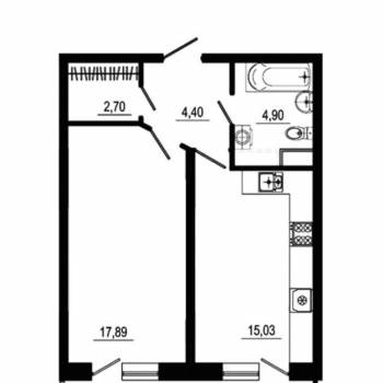 Сдается 1-комнатная квартира, 55 м²