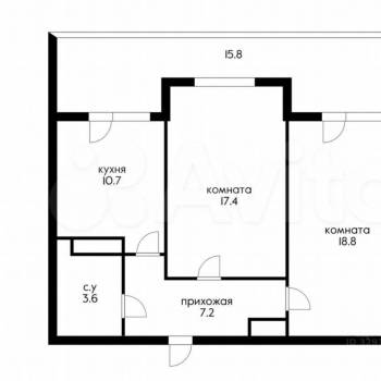 Продается 2-х комнатная квартира, 75 м²