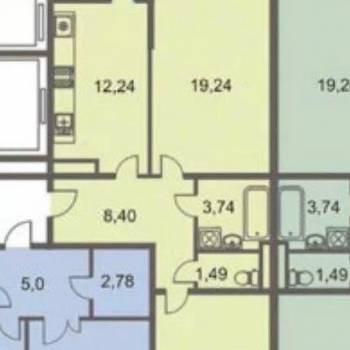 Продается 2-х комнатная квартира, 61,2 м²