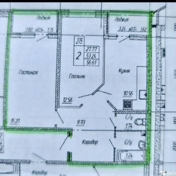 Продается 2-х комнатная квартира, 57 м²