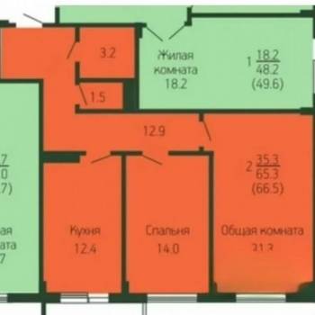 Продается 2-х комнатная квартира, 65,5 м²