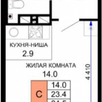 Продается 1-комнатная квартира, 26 м²