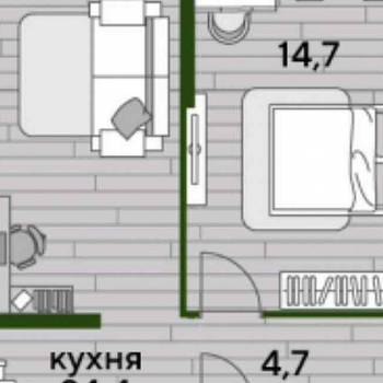 Продается 1-комнатная квартира, 47,9 м²
