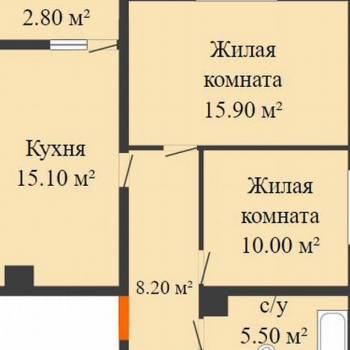 Продается 2-х комнатная квартира, 56 м²