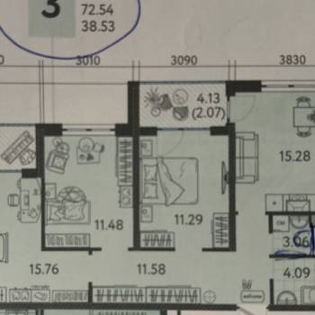 Сдается Многокомнатная квартира, 76 м²