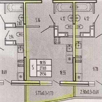 Продается 1-комнатная квартира, 30 м²