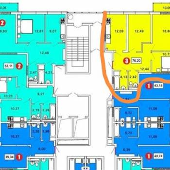 Продается 3-х комнатная квартира, 76,2 м²