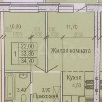 Продается 2-х комнатная квартира, 33,6 м²