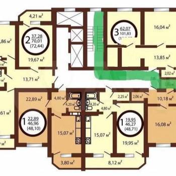 Сдается Многокомнатная квартира, 101,6 м²
