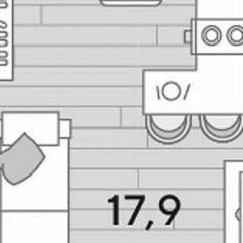 Продается 1-комнатная квартира, 21,1 м²