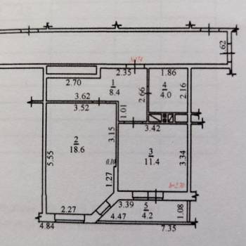 Продается 1-комнатная квартира, 46,6 м²