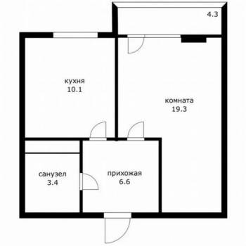 Продается 1-комнатная квартира, 40 м²