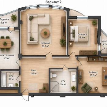 Продается 3-х комнатная квартира, 105,3 м²