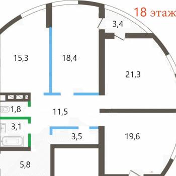 Продается 3-х комнатная квартира, 108,7 м²