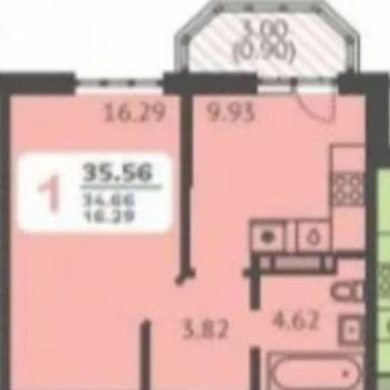 Сдается 1-комнатная квартира, 35,3 м²