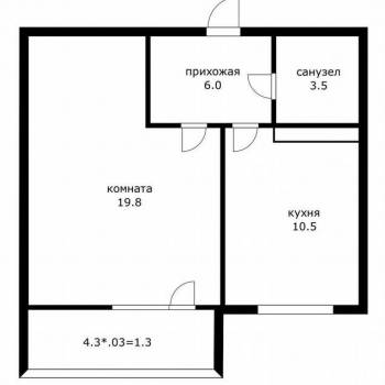 Продается 1-комнатная квартира, 40 м²