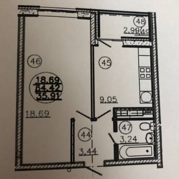 Сдается 1-комнатная квартира, 36 м²
