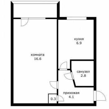 Продается 1-комнатная квартира, 30,7 м²