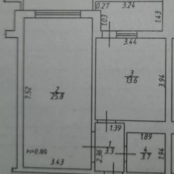 Продается 1-комнатная квартира, 51,4 м²