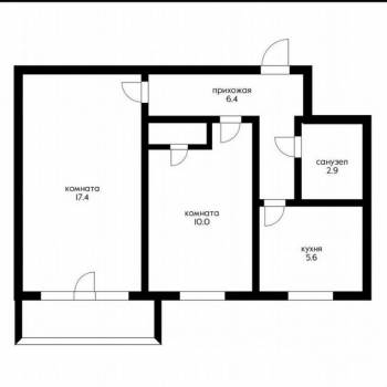 Сдается 2-х комнатная квартира, 45 м²