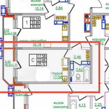 Продается 1-комнатная квартира, 25,4 м²