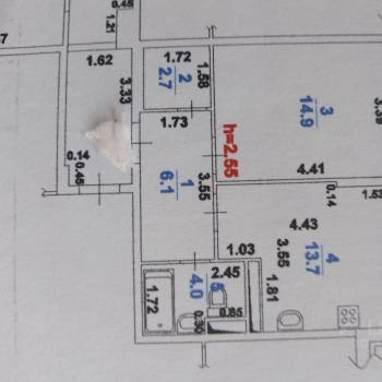 Продается 1-комнатная квартира, 45,2 м²