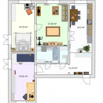 Продается 3-х комнатная квартира, 77,5 м²