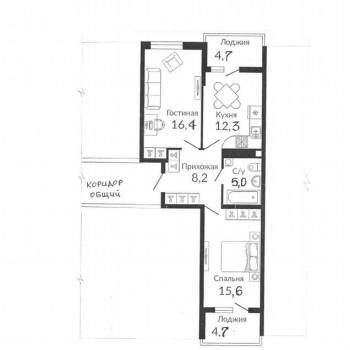 Продается 2-х комнатная квартира, 57,7 м²