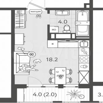Продается 1-комнатная квартира, 24,2 м²