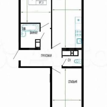 Продается 2-х комнатная квартира, 54,6 м²