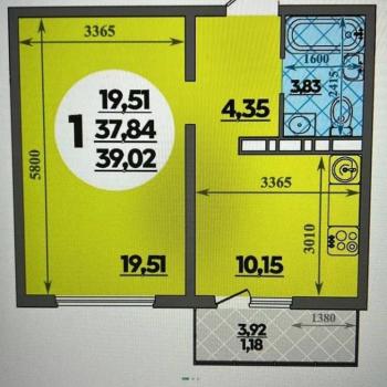 Сдается 1-комнатная квартира, 37,7 м²