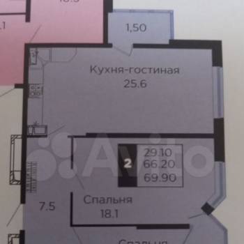 Продается 2-х комнатная квартира, 70 м²