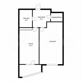 Продается 1-комнатная квартира, 41 м²