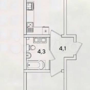 Сдается 1-комнатная квартира, 44,2 м²