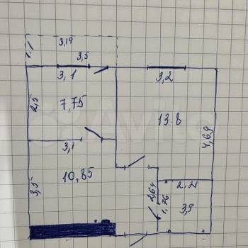 Продается 1-комнатная квартира, 38,5 м²