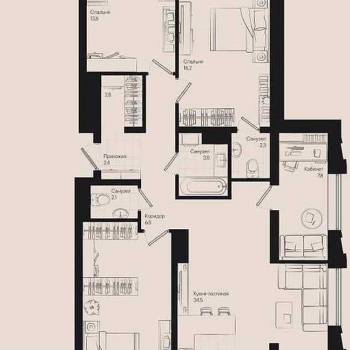 Продается 3-х комнатная квартира, 115 м²